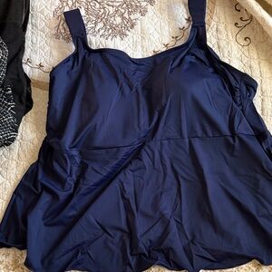 Lands' End Navy Blue One-Piece Swimdress